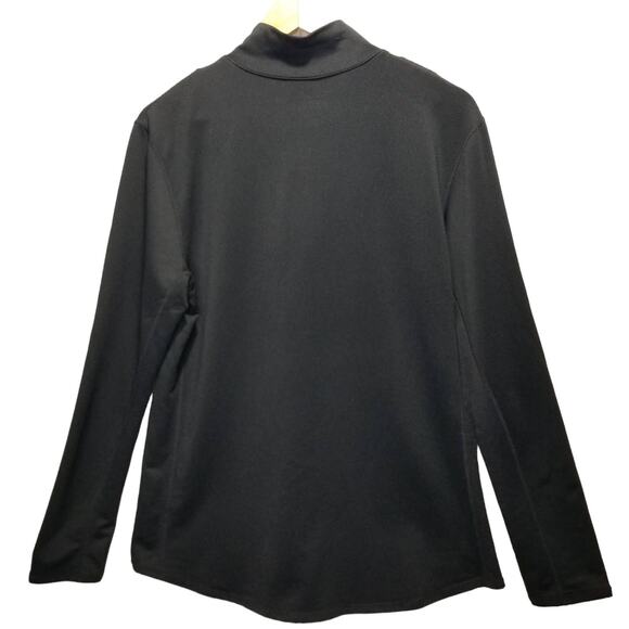 REEBOK Jacket Womens Large 1/4 Zip Running  Sweatshirt Black - Picture 4 of 5